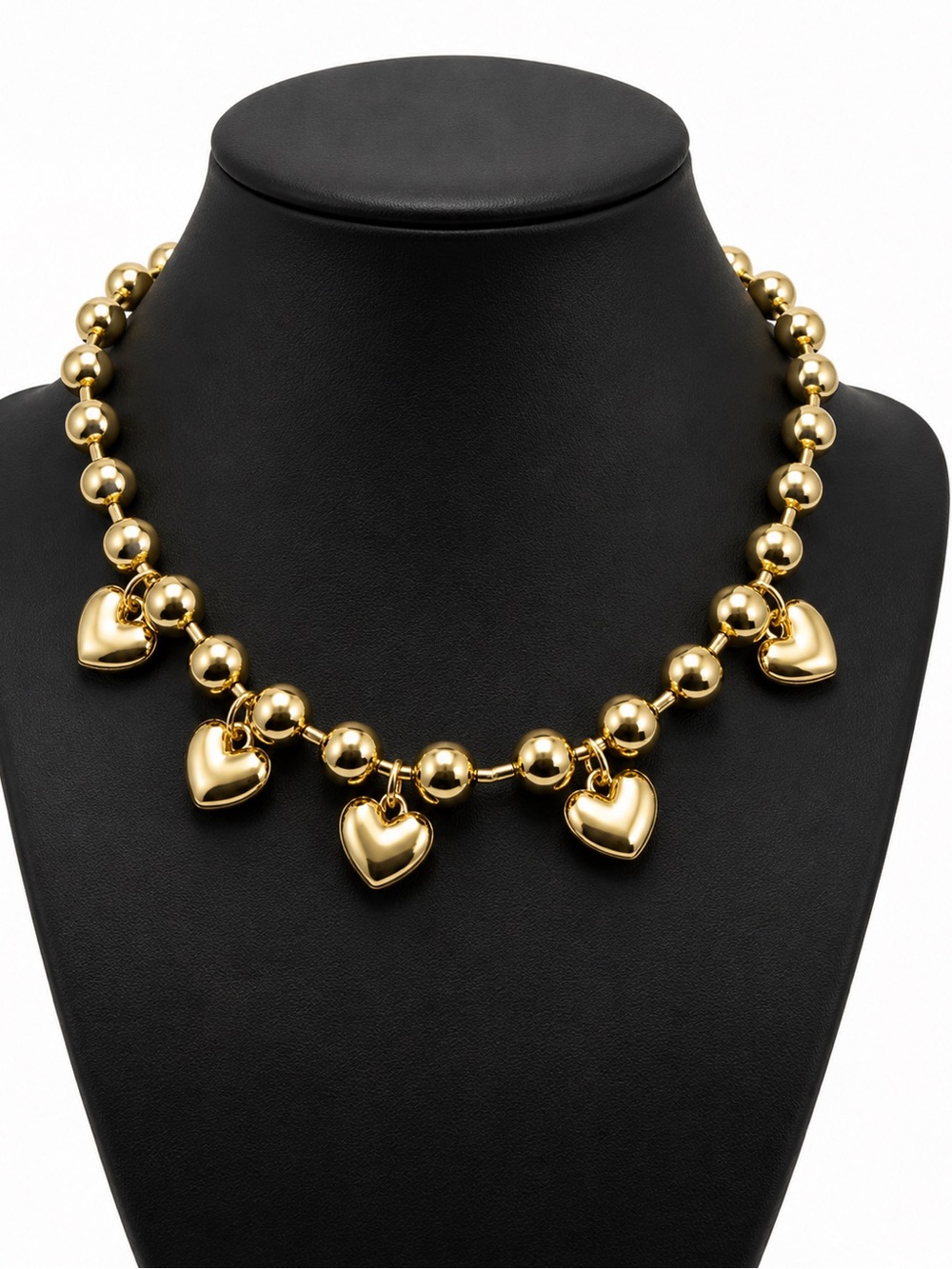 Open Edit Gold Beaded Heart Charm Necklace NWT‎ Nordstrom